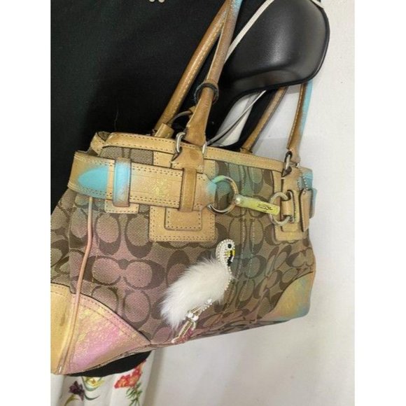 coach graffiti customized with and applique tan sh - Picture 5 of 10